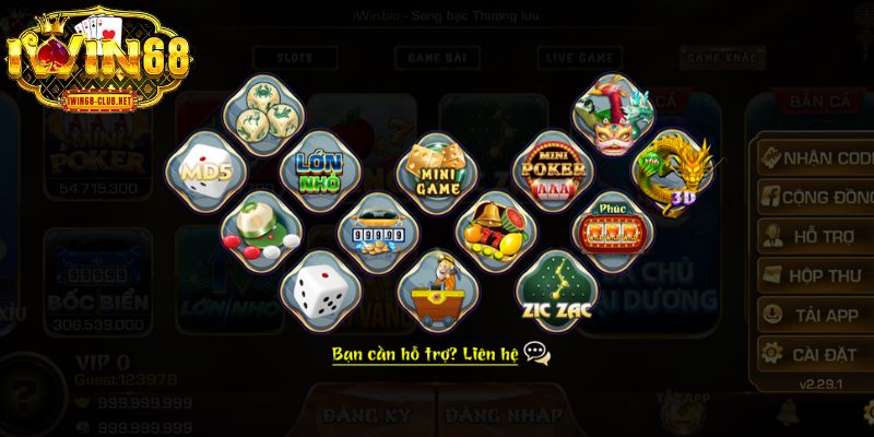 Kho game của IWIN68 cực kỳ đa dạng