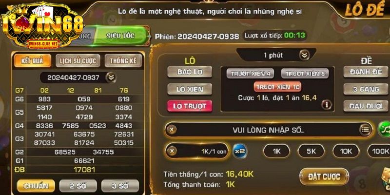 Lô trượt là hình thức cá cược lô đề online IWIN68 thú vị